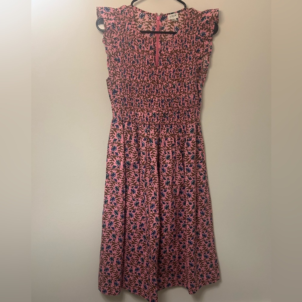 J. Crew Pink and Blue Floral Dress